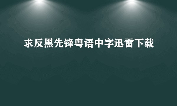 求反黑先锋粤语中字迅雷下载