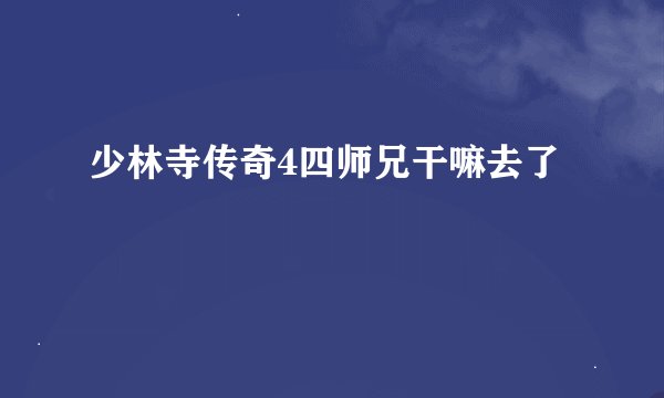 少林寺传奇4四师兄干嘛去了
