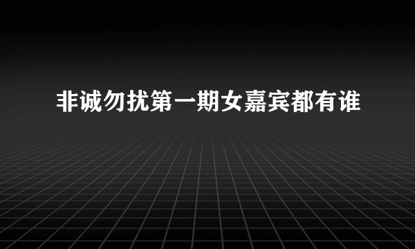 非诚勿扰第一期女嘉宾都有谁
