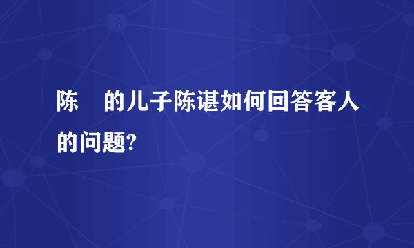 陈寔的儿子陈谌如何回答客人的问题?