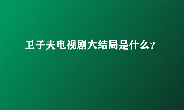 卫子夫电视剧大结局是什么？