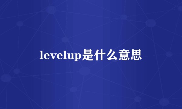 levelup是什么意思