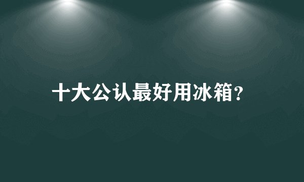十大公认最好用冰箱？