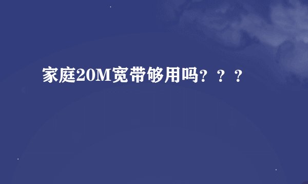 家庭20M宽带够用吗？？？