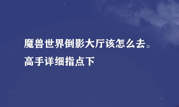 魔兽世界倒影大厅该怎么去。高手详细指点下