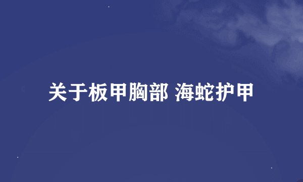 关于板甲胸部 海蛇护甲