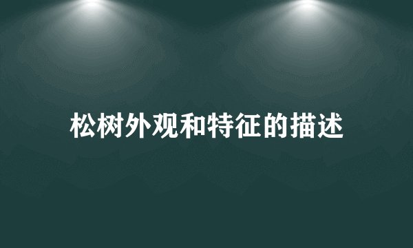 松树外观和特征的描述