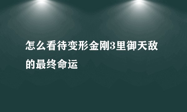 怎么看待变形金刚3里御天敌的最终命运