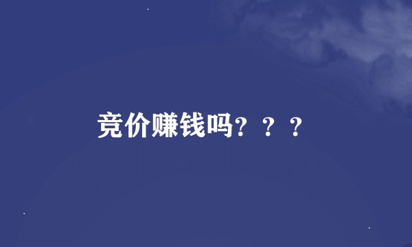 竞价赚钱吗？？？