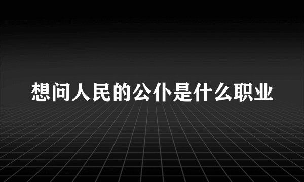 想问人民的公仆是什么职业