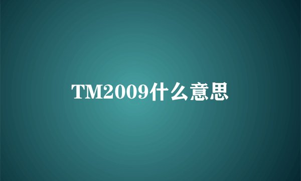 TM2009什么意思