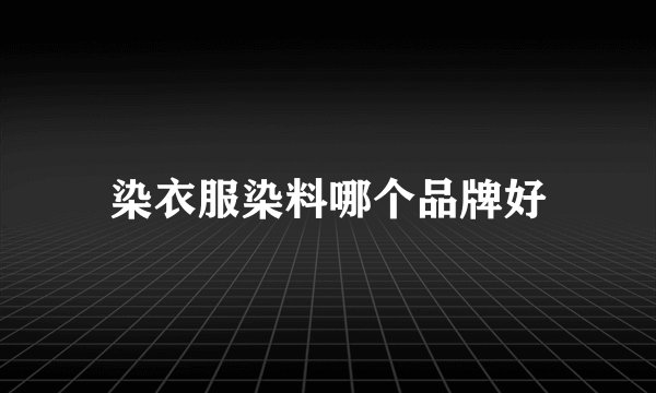 染衣服染料哪个品牌好