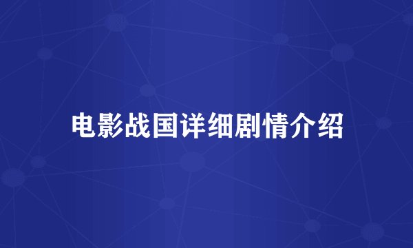 电影战国详细剧情介绍