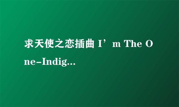 求天使之恋插曲 I’m The One-Indigo Blue 的歌词翻译！！急。