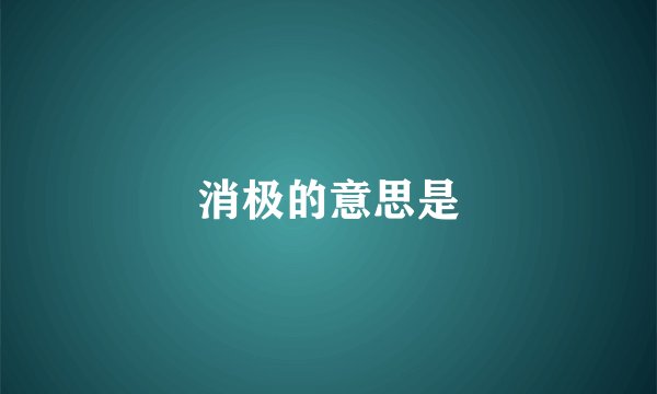 消极的意思是