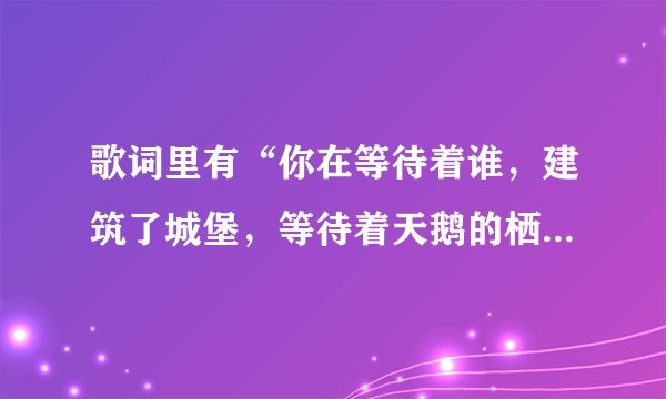 歌词里有“你在等待着谁，建筑了城堡，等待着天鹅的栖息”，是什么名字