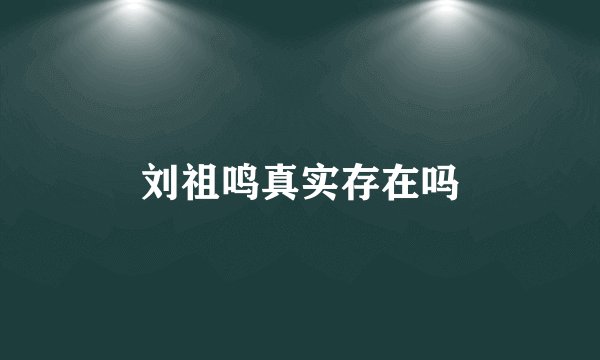 刘祖鸣真实存在吗
