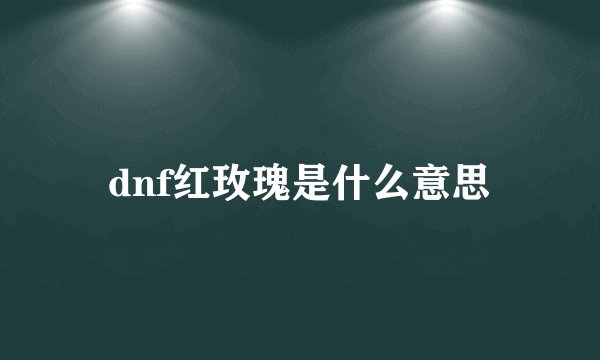 dnf红玫瑰是什么意思