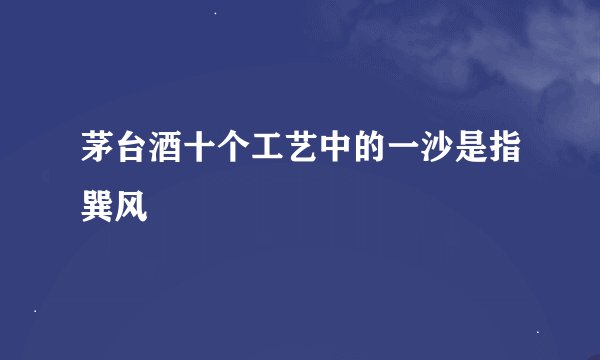 茅台酒十个工艺中的一沙是指巽风