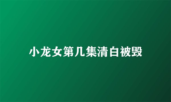 小龙女第几集清白被毁
