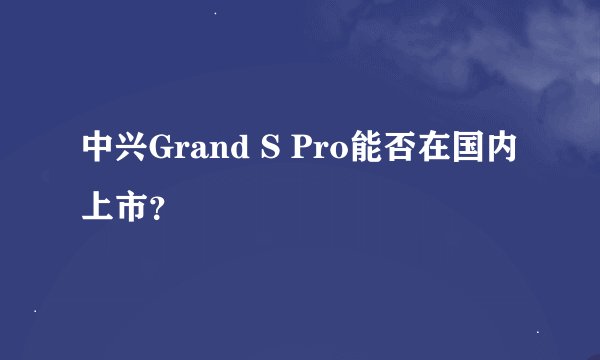 中兴Grand S Pro能否在国内上市？