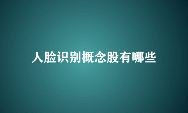 人脸识别概念股有哪些