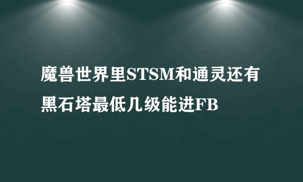 魔兽世界里STSM和通灵还有黑石塔最低几级能进FB