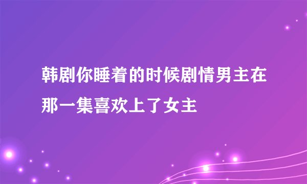 韩剧你睡着的时候剧情男主在那一集喜欢上了女主