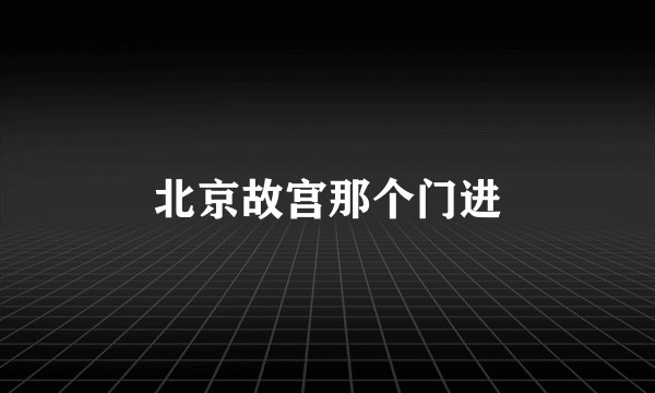 北京故宫那个门进