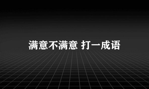 满意不满意 打一成语