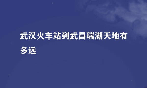 武汉火车站到武昌瑞湖天地有多远