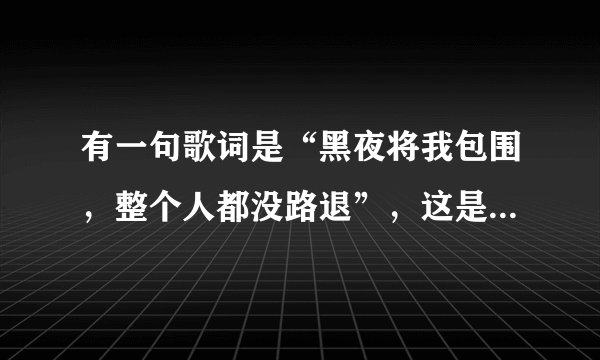 有一句歌词是“黑夜将我包围，整个人都没路退”，这是什么歌啊？？谁知道？！谢谢