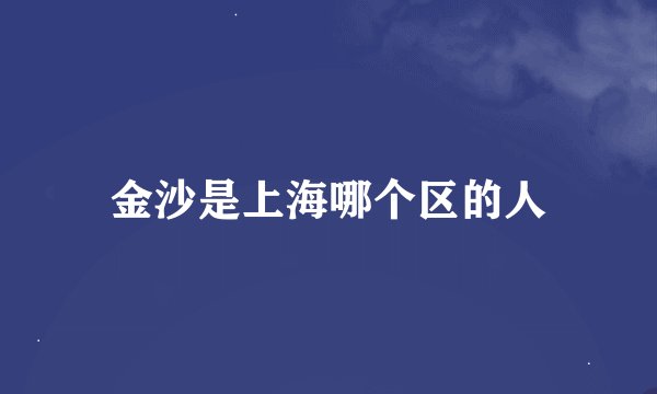 金沙是上海哪个区的人