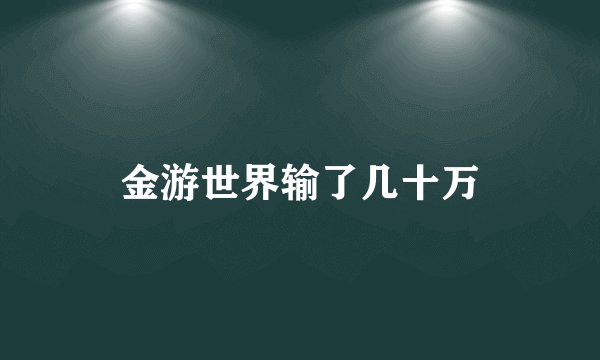 金游世界输了几十万