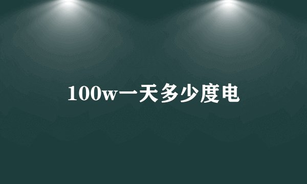 100w一天多少度电