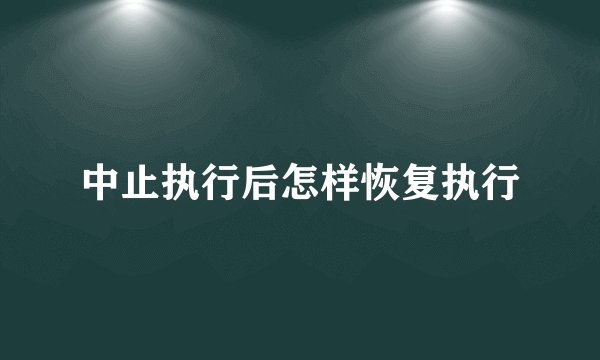 中止执行后怎样恢复执行