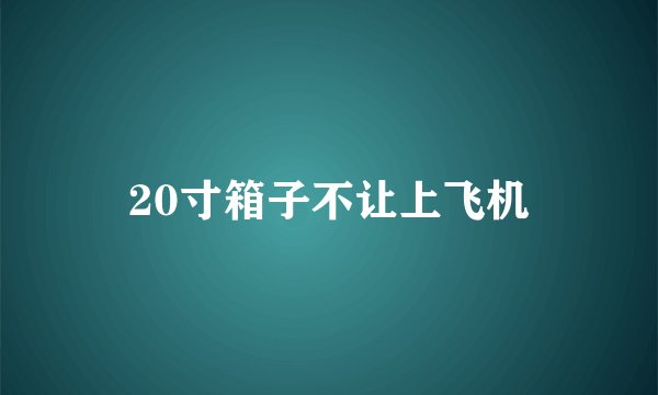 20寸箱子不让上飞机