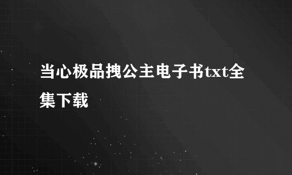 当心极品拽公主电子书txt全集下载