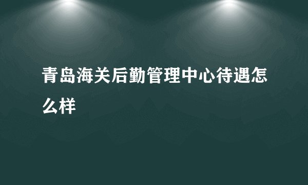青岛海关后勤管理中心待遇怎么样