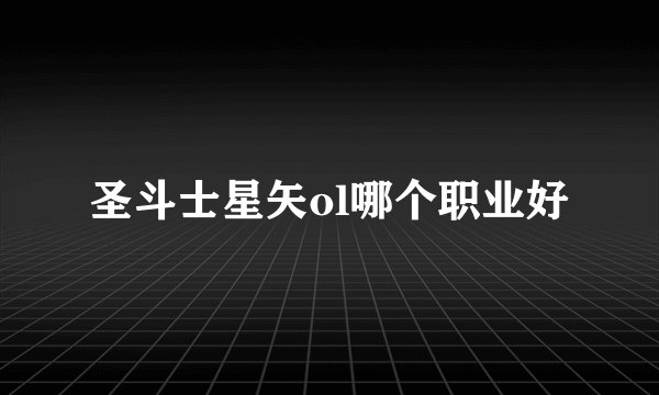 圣斗士星矢ol哪个职业好