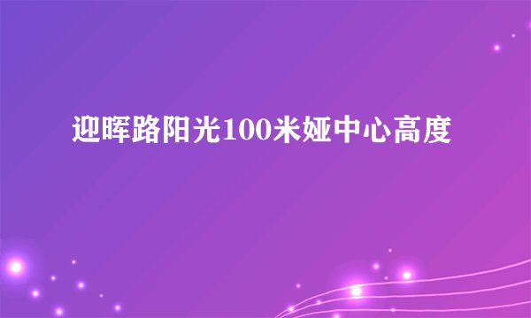 迎晖路阳光100米娅中心高度