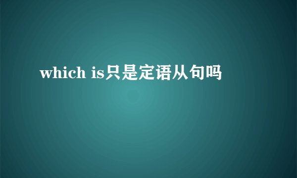 which is只是定语从句吗