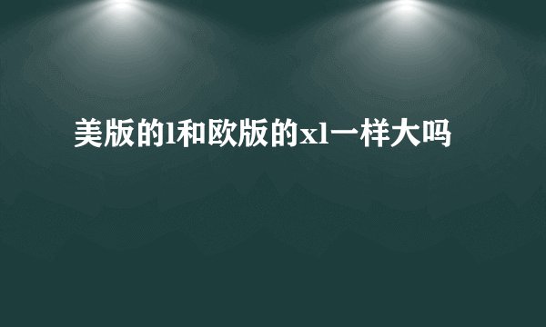 美版的l和欧版的xl一样大吗