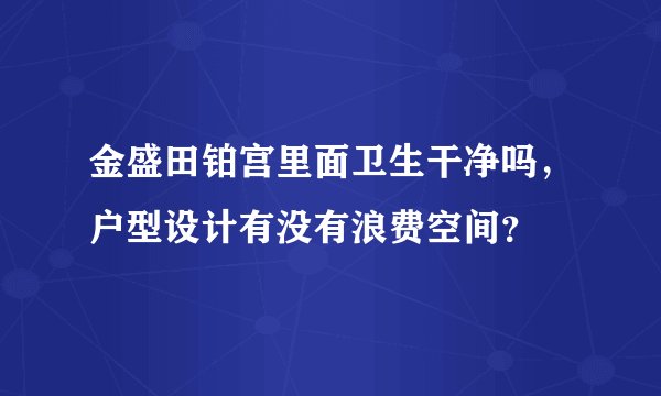 金盛田铂宫里面卫生干净吗，户型设计有没有浪费空间？