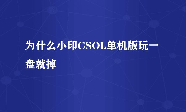 为什么小印CSOL单机版玩一盘就掉