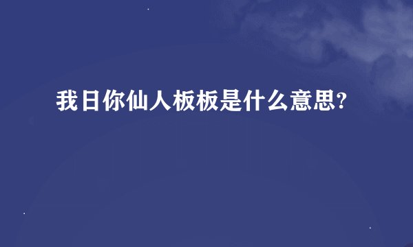 我日你仙人板板是什么意思?