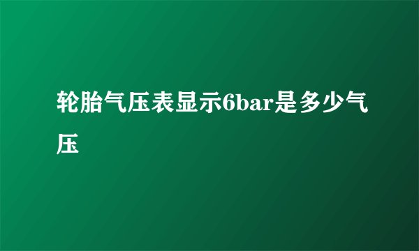 轮胎气压表显示6bar是多少气压