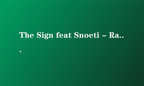 The Sign feat Snoeti - Rain Sun 正确歌词