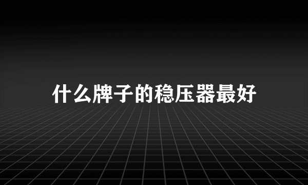 什么牌子的稳压器最好