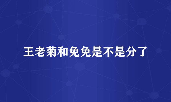 王老菊和免免是不是分了